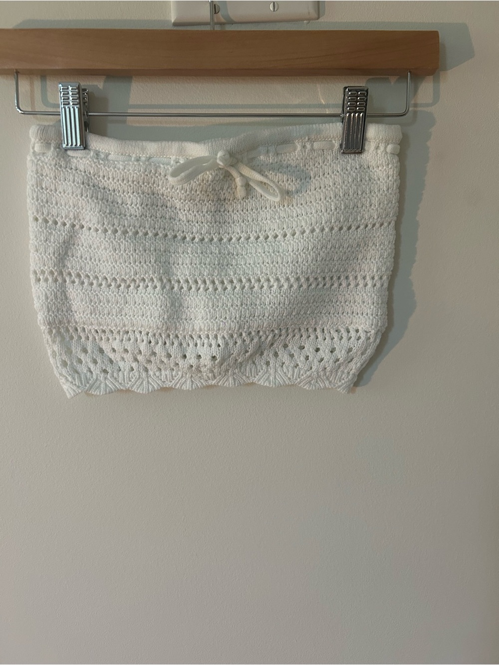 Hollister White Crochet Tube Top